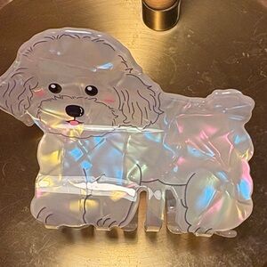 Iridescent Bichon Dog Claw Clip
